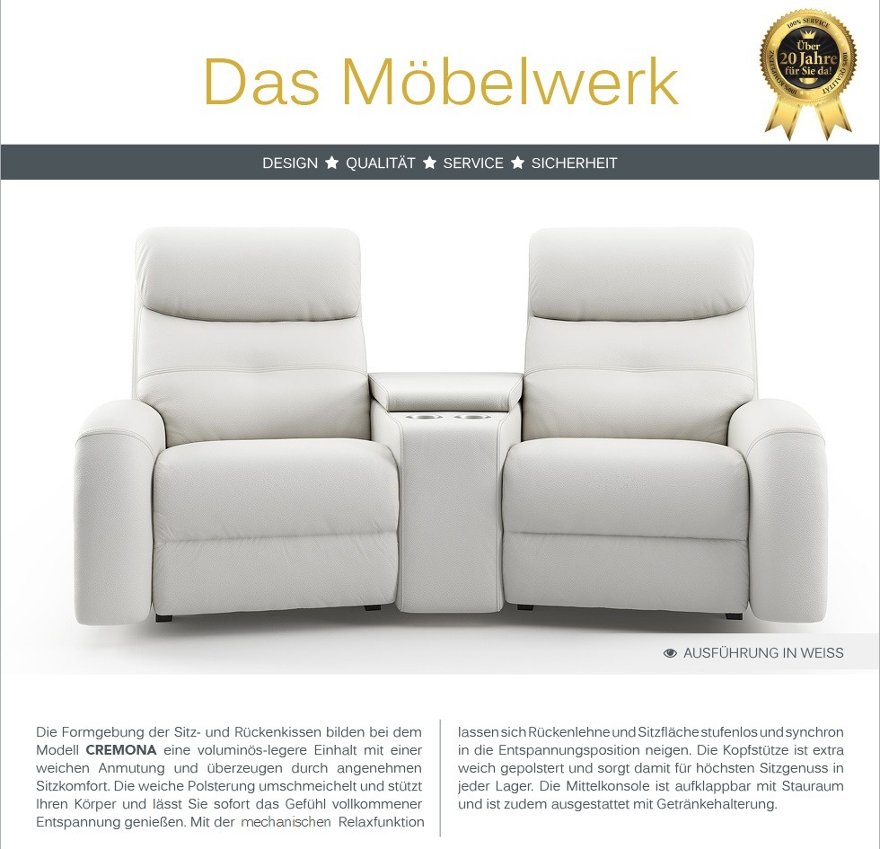 Heim Kino Sofa Leder Garnitur Relax Couch TV Sofa Kino Sessel