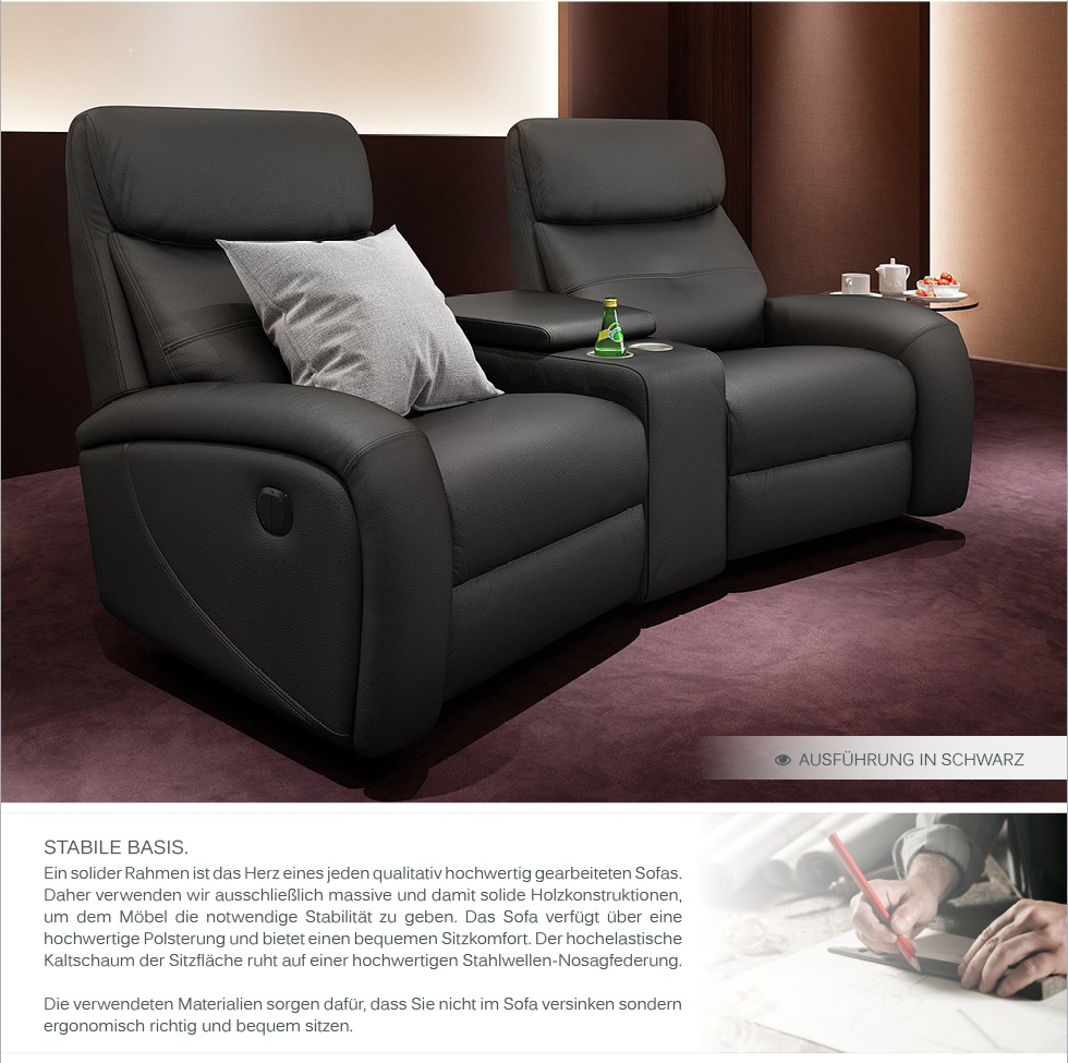 Heim Kino Sofa Leder Garnitur Relax Couch TV Sofa Kino Sessel